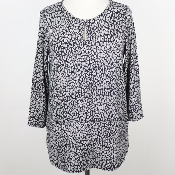 Liz Claiborne Tops - Liz Claiborne Studio Womens Small Keyhole 3/4 Sleeve Blouse Top